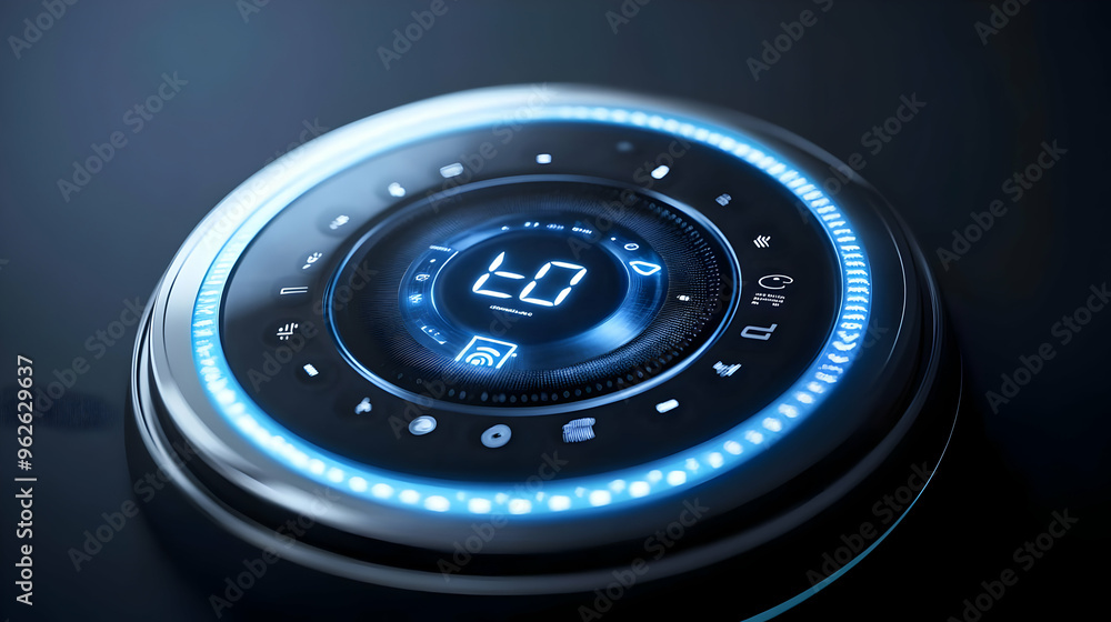 Futuristic Technology Interface with Blue Light, 3D Illustration Futuristic Technology Interface with Blue Light, 3D Illustration