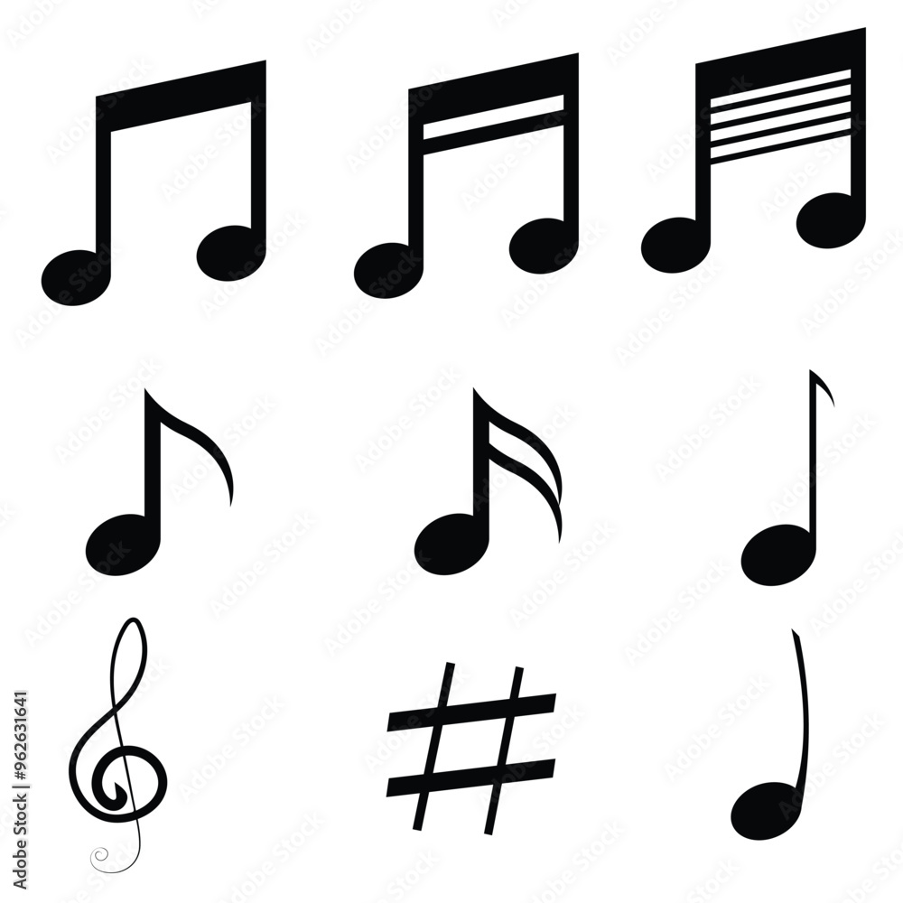 Music symbols on white background, vector illustration
Music symbols on white background, vector illustration