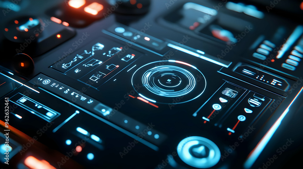 Futuristic Tech Interface - 3D Illustration Futuristic Tech Interface - 3D Illustration