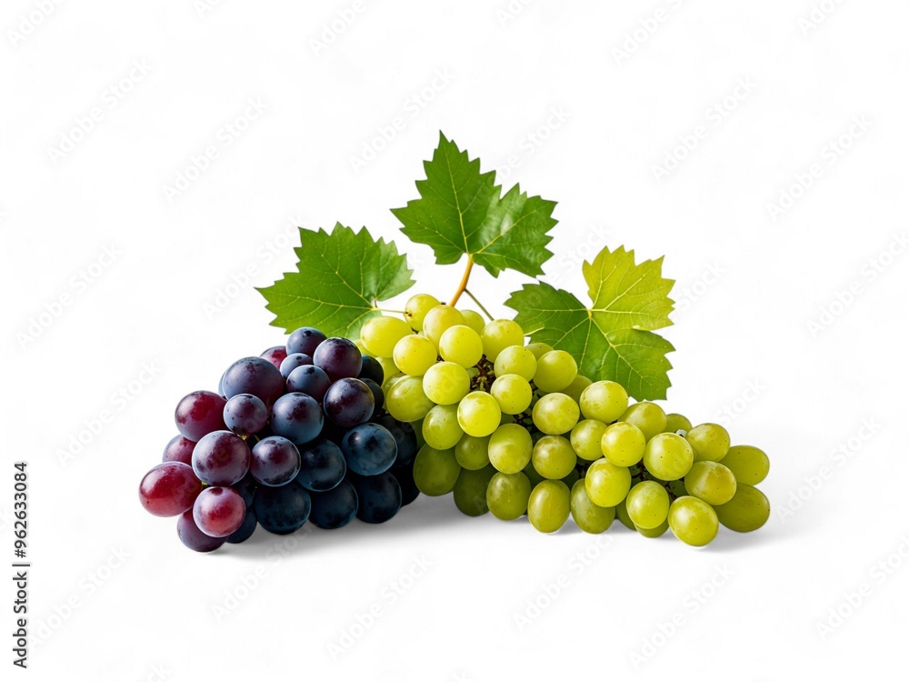 Fresh grape fruits on white background with clipping path Fresh grape fruits on white background with clipping path