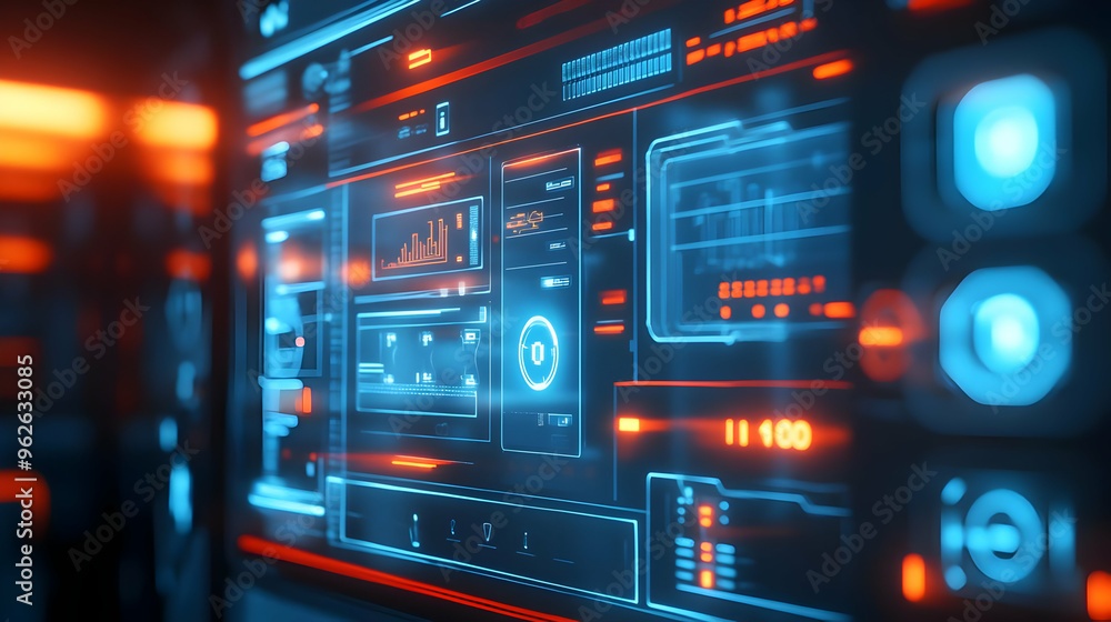 Futuristic Digital Interface - 3D Illustration Futuristic Digital Interface - 3D Illustration