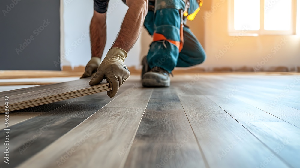 Laying Laminate Flooring During Home Renovation Laying Laminate Flooring During Home Renovation