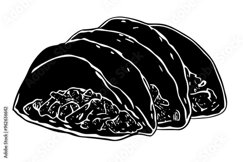 vector silhouette of a Flavorful Beef Tacos