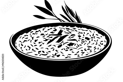 vector silhouette of a Flavorful Risotto