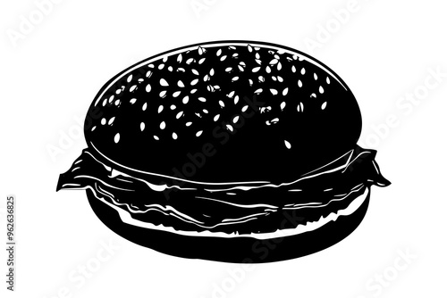 vector silhouette of a Gourmet Burger