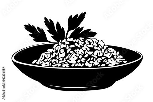 vector silhouette of a Flavorful Risotto