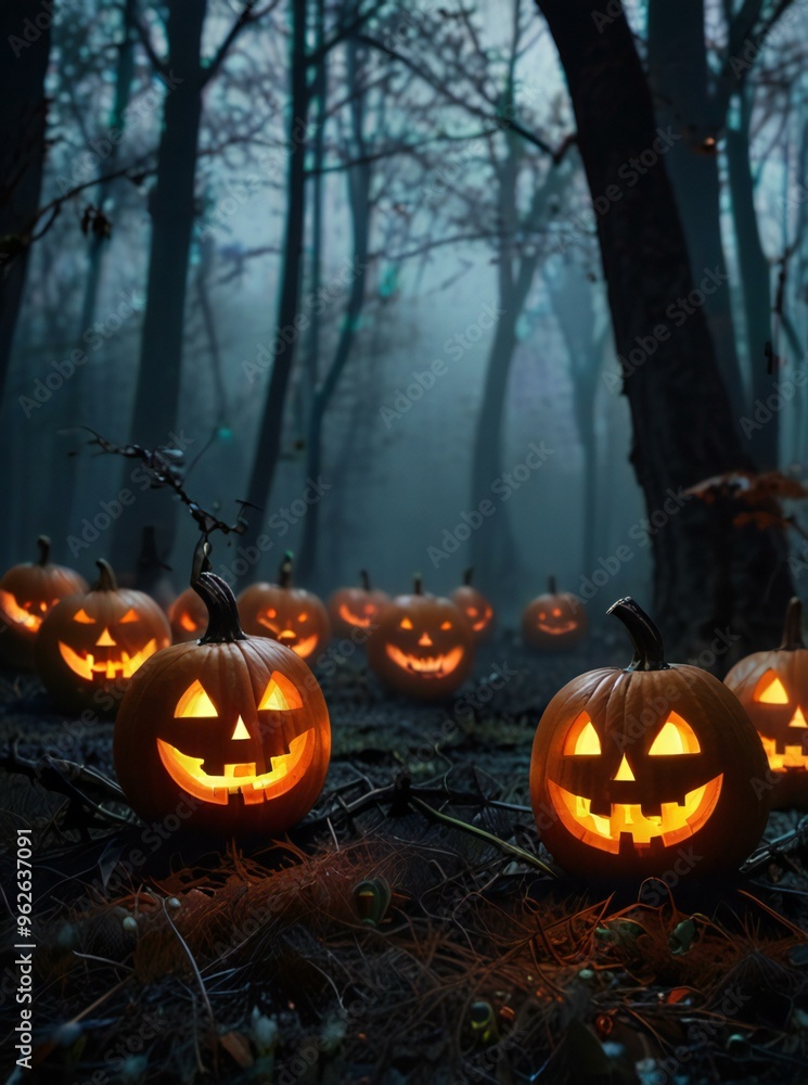 halloween pumpkin in the woods halloween pumpkin in the woods