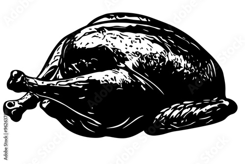 vector silhouette of a Gourmet Roasted Chicken