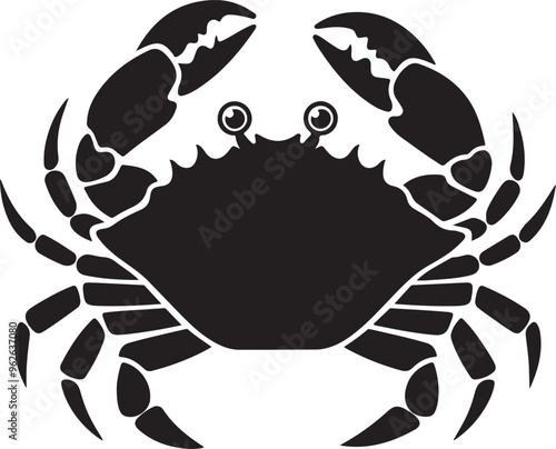 Smooth and Simple Crab Silhouette Vector Art for Graphic Designers photo