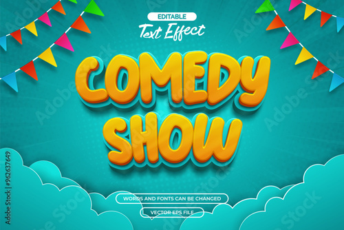 Comedy show editable text effect