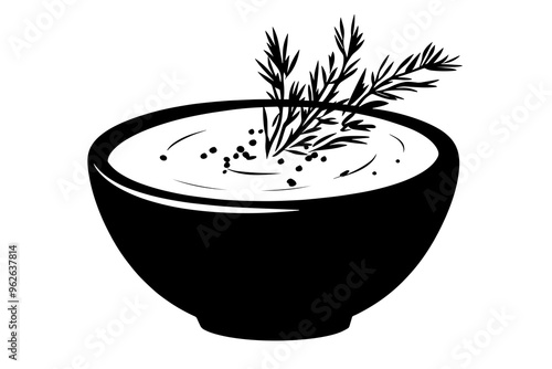 vector silhouette of a Fresh Greek Tzatziki