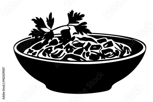 vector silhouette of a Savory Beef Stroganoff