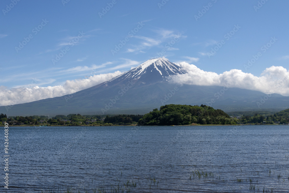 Scenic view of Mount Fuji from Lake Kawaguchiko, Japan. Scenic view of Mount Fuji from Lake Kawaguchiko, Japan.