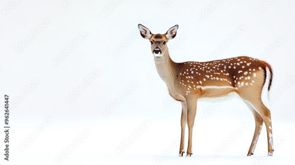 Graceful Deer on a White Background. The image features an elegant deer standing or grazing, with a refined posture and smooth, flowing lines. Graceful Deer on a White Background. The image features an elegant deer standing or grazing, with a refined posture and smooth, flowing lines.