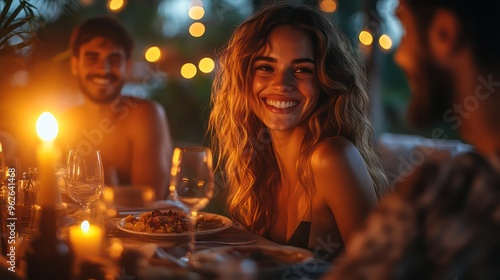 Family eating a homemade dinner together at the dining table, laughing and sharing stories, warm lighting, a sense of togetherness,