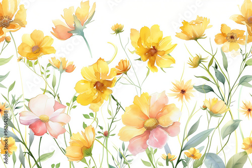 pattern with yellow flowers