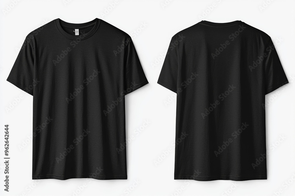 Black Tshirt Mockup Front and Back Isolated created with Generative AI Black Tshirt Mockup Front and Back Isolated created with Generative AI
