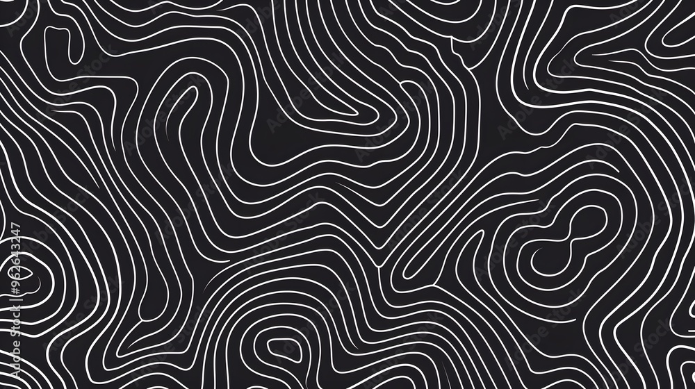 line background Vector illustration of a seamless topographic pattern, dark color line background Vector illustration of a seamless topographic pattern, dark color