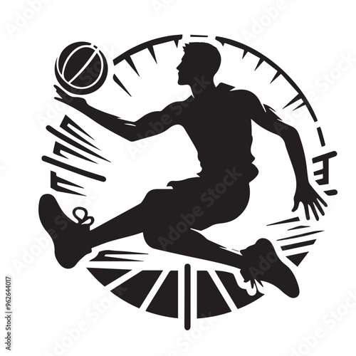 Basketball player silhouette vector