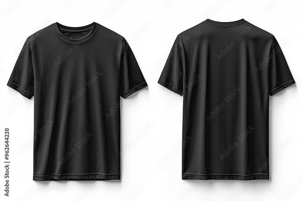 Black Tshirt Mockup Front and Back Isolated created with Generative AI Black Tshirt Mockup Front and Back Isolated created with Generative AI