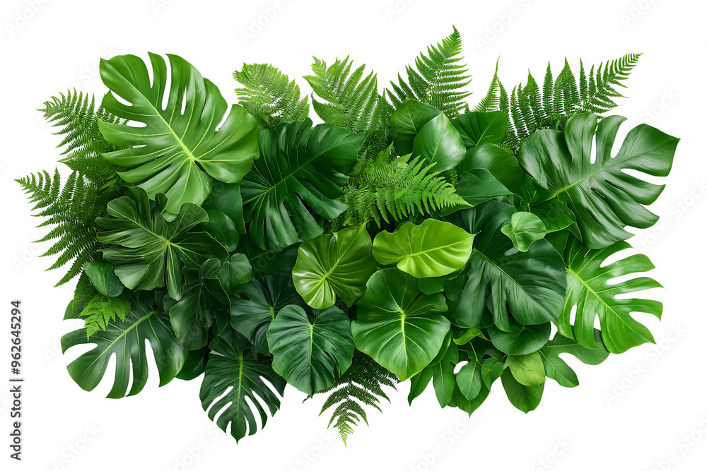 Lush green tropical plants bush isolated Lush green tropical plants bush isolated