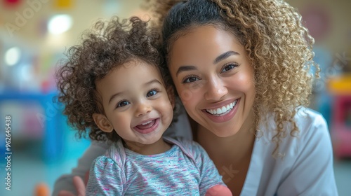 Nurse playing a quick game of peekaboo with a toddler in the pediatric ward, both laughing, colorful and cheerful medical setting,