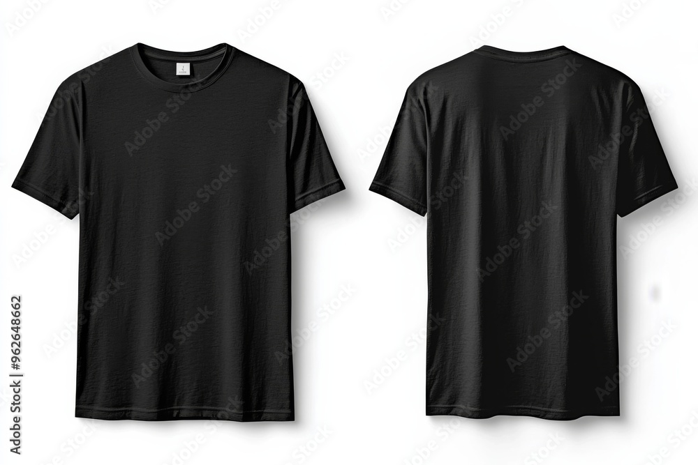 Black Tshirt Mockup Front and Back Isolated created with Generative AI Black Tshirt Mockup Front and Back Isolated created with Generative AI