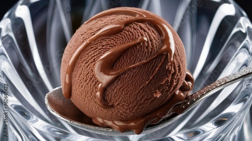 A scoop of Chocolate Fudge Ice Cream 
