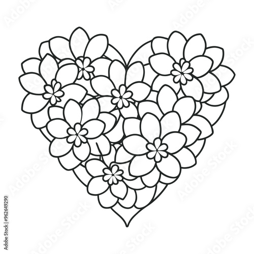 Love flower line art vector illustration