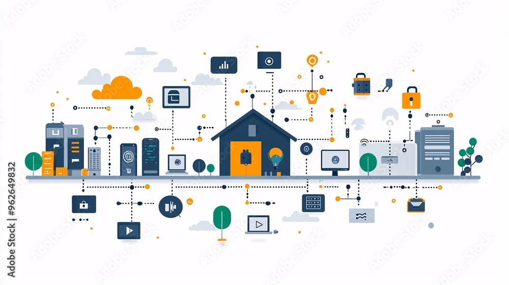 Obraz premium A graphic representation of automation processes driving customer engagement and business growth worldwide.