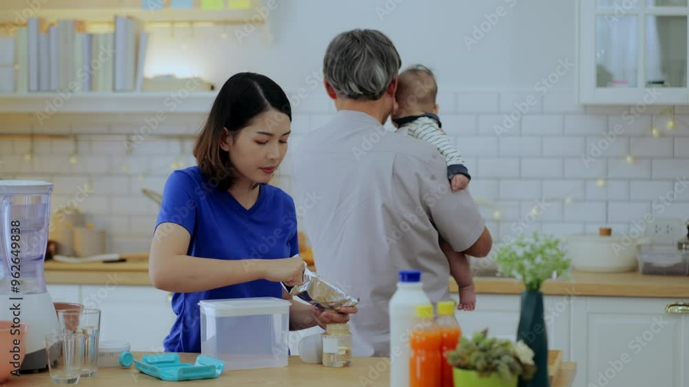 family cooking in kitchen family cooking in kitchen