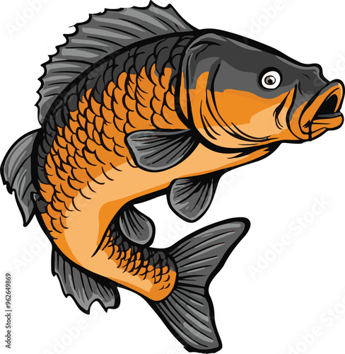 A colourful Fish illustration vector .