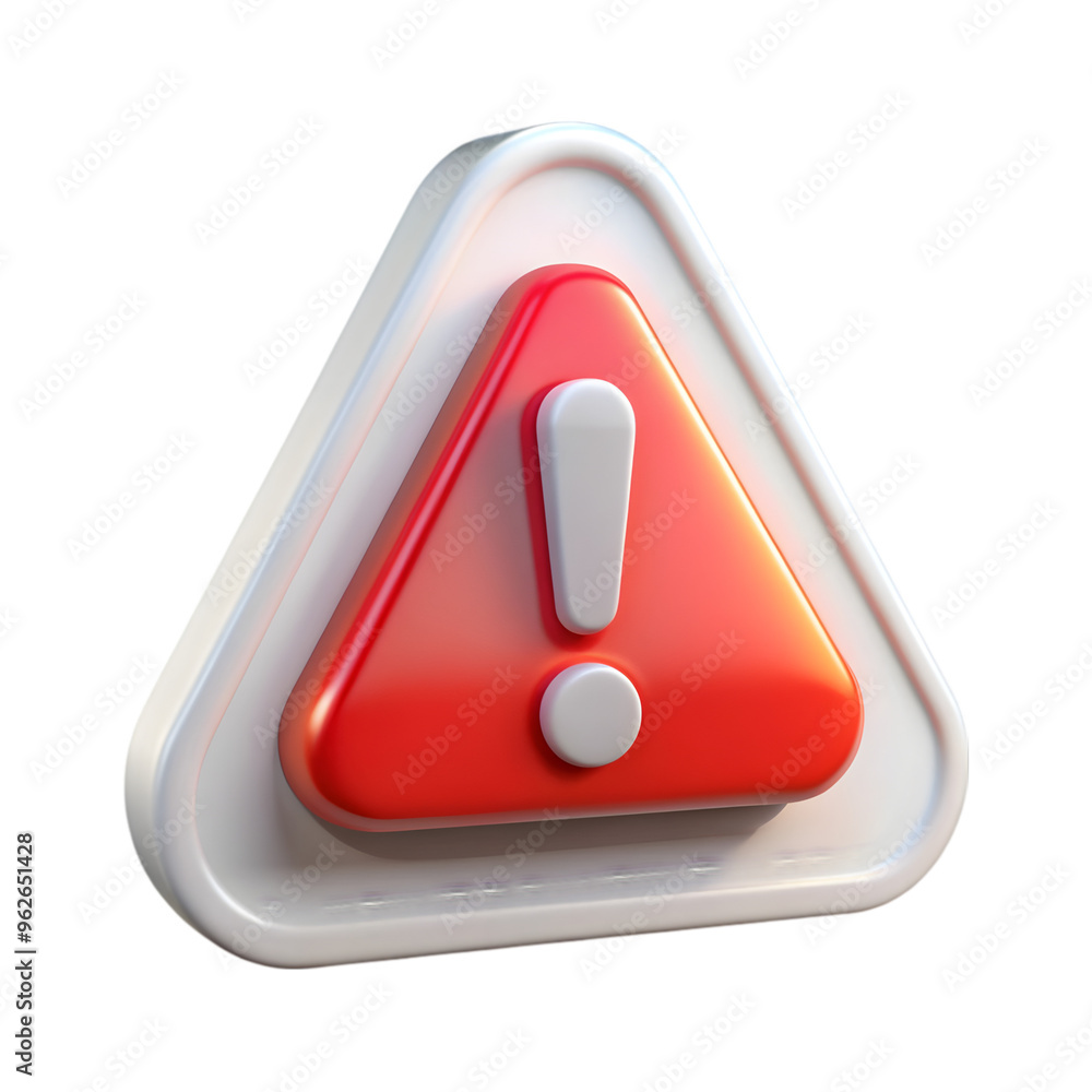 3d alert isolated on transparent background 3d alert isolated on transparent background