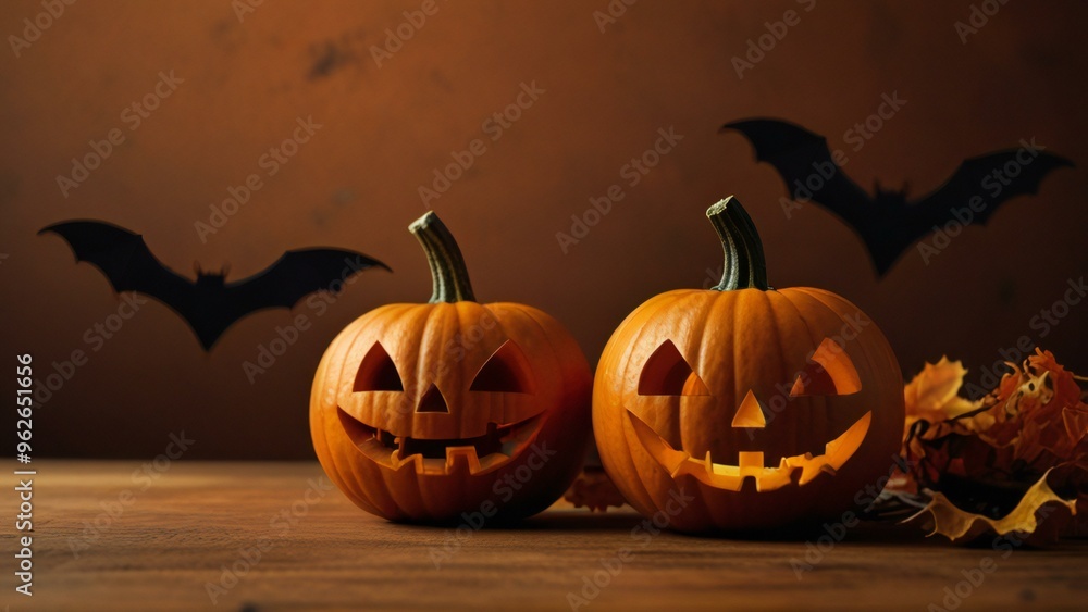 halloween pumpkin on a wooden background