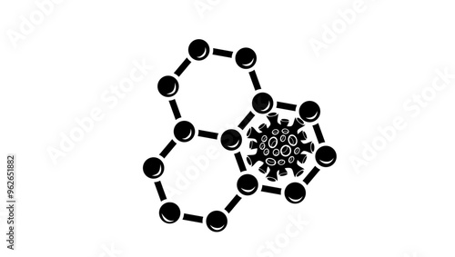 activated carbon filter catching virus , black isolated silhouette