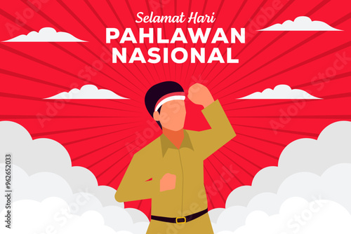 Hari Pahlawan Nasional background illustration design photo