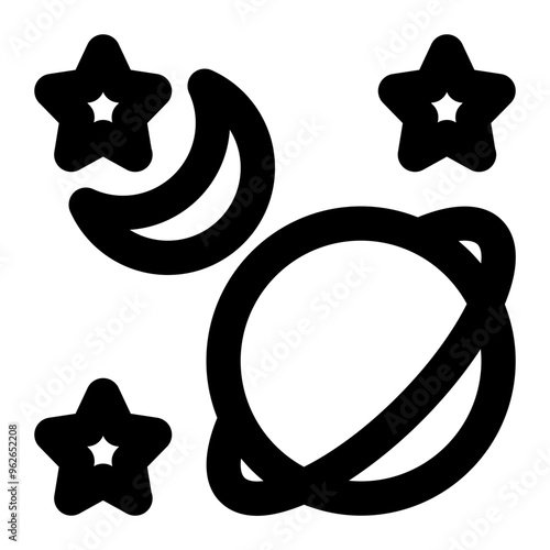 astronomy, astronomical, science, moon, stars, cosmology outline icon