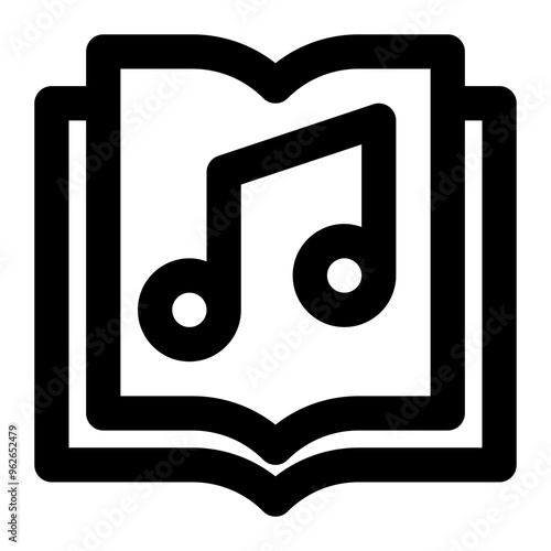 harmonics, musicology, melology, musical, science, study, book outline icon