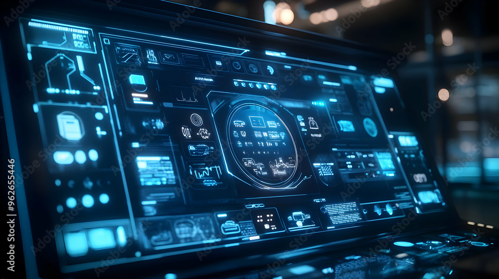 Futuristic User Interface Design - 3D Illustration Futuristic User Interface Design - 3D Illustration