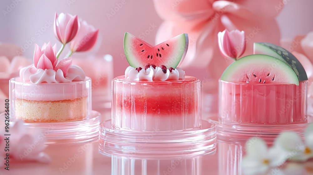 Coastal Greek mini cakes in transparent boxes Coastal Greek mini cakes in transparent boxes