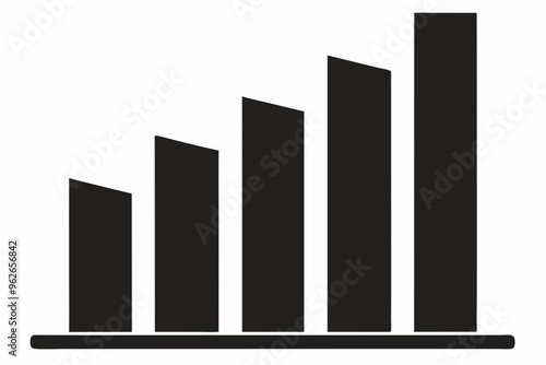  Growth bar chart, Growing graph vector, Business chart with arrow, Profit growing icon, Growth success icon vector. 