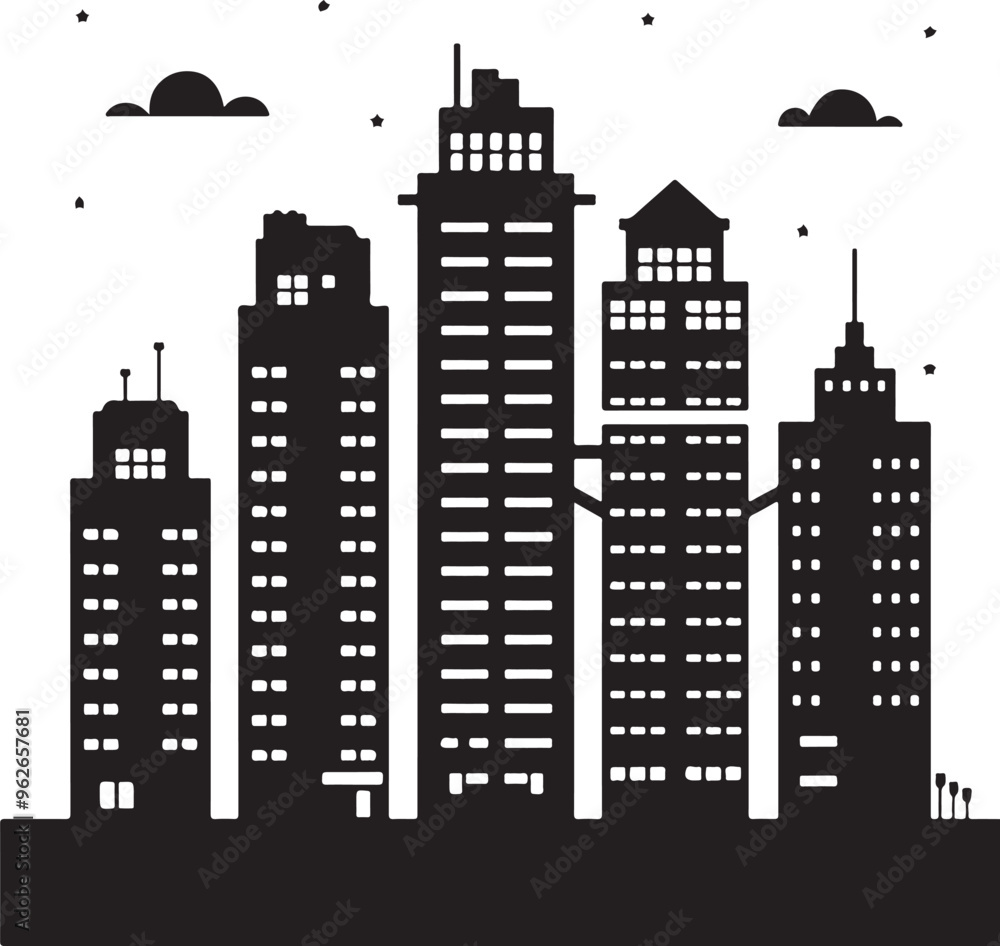 Fototapeta premium A high rise building in California Illustration vector .