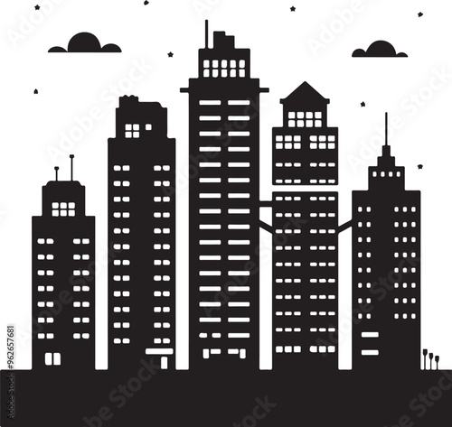 A high rise building  in California Illustration vector .