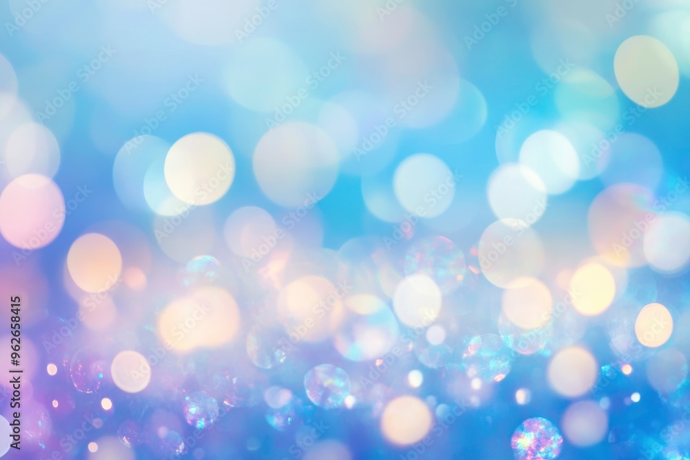 Defocused abstract blue bokeh background pastel colored, flare from lights, color gradient, blurred round bokeh as holiday texture. with generative ai Defocused abstract blue bokeh background pastel colored, flare from lights, color gradient, blurred round bokeh as holiday texture. with generative ai