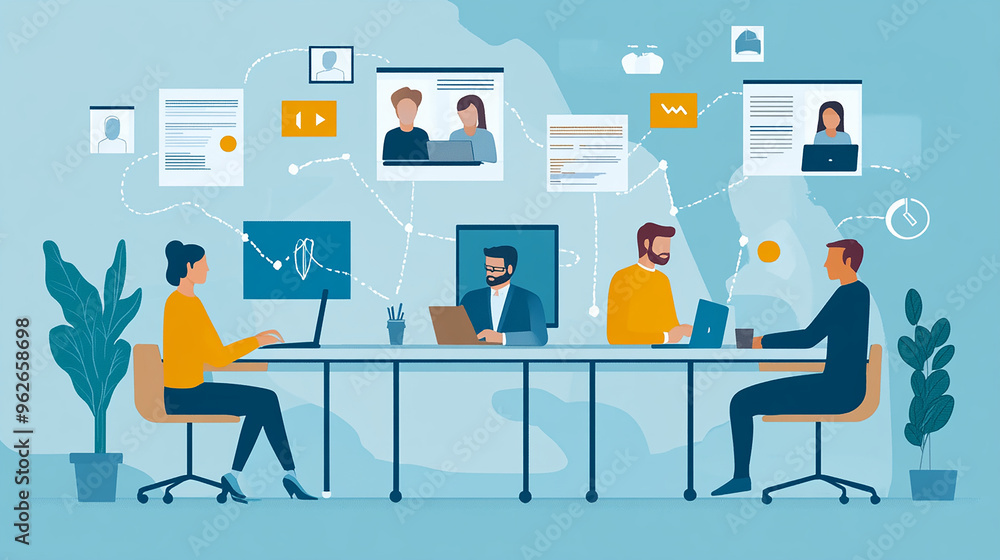Businesses are embracing hybrid work models combining in-office and remote work to adapt to changing employee expectations Businesses are embracing hybrid work models combining in-office and remote work to adapt to changing employee expectations