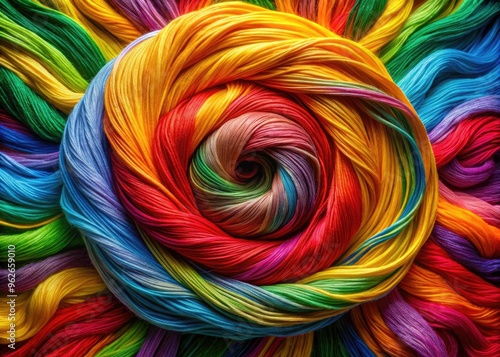 Abstract Swirl Of Colorful Threads Creating A Vibrant And Dynamic Textile Design That Embodies New Fashion Trends.