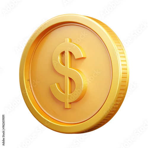 coin cartoon style isolated on transparent background