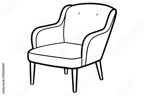 Chair vector line art illustration