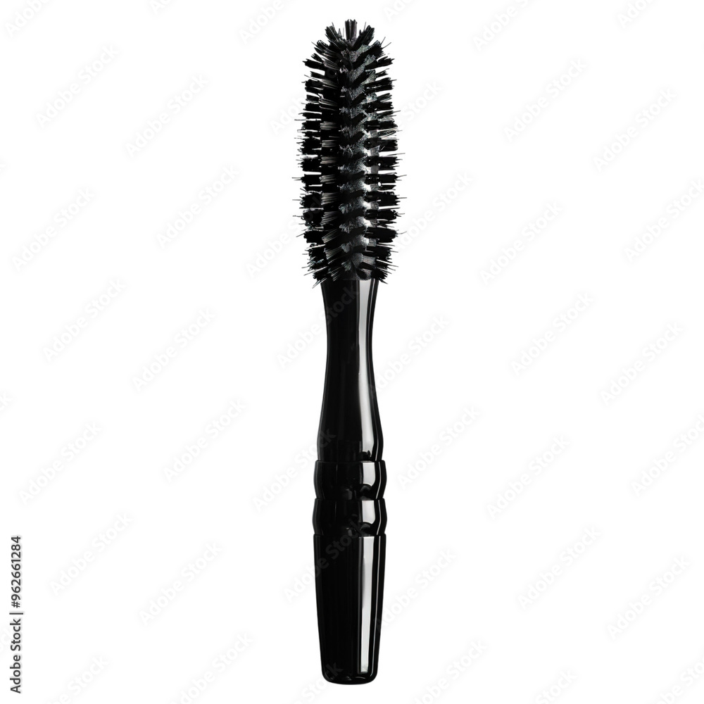 black hairbrush isolated on white