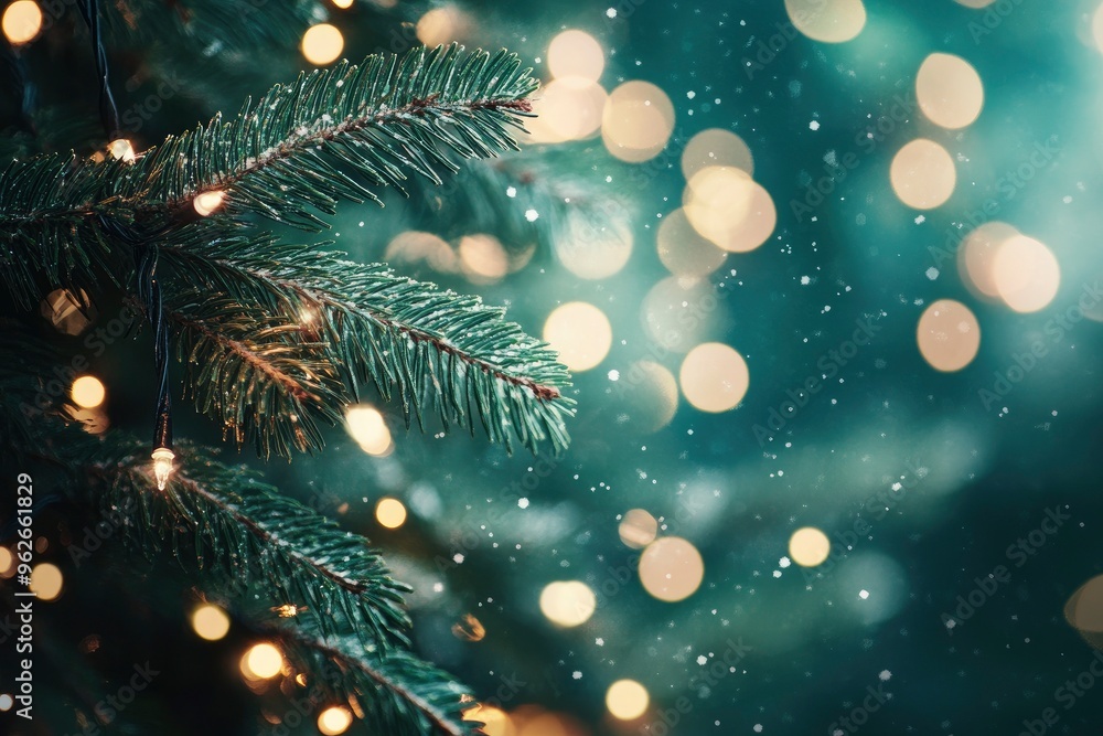 Defocused Christmas tree. Defocused Lights. Christmas tree background with generative ai Defocused Christmas tree. Defocused Lights. Christmas tree background with generative ai